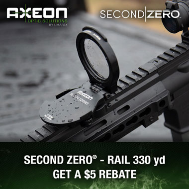 Axeon Second Zero 330 Yard Rail Mount Rebate Offer